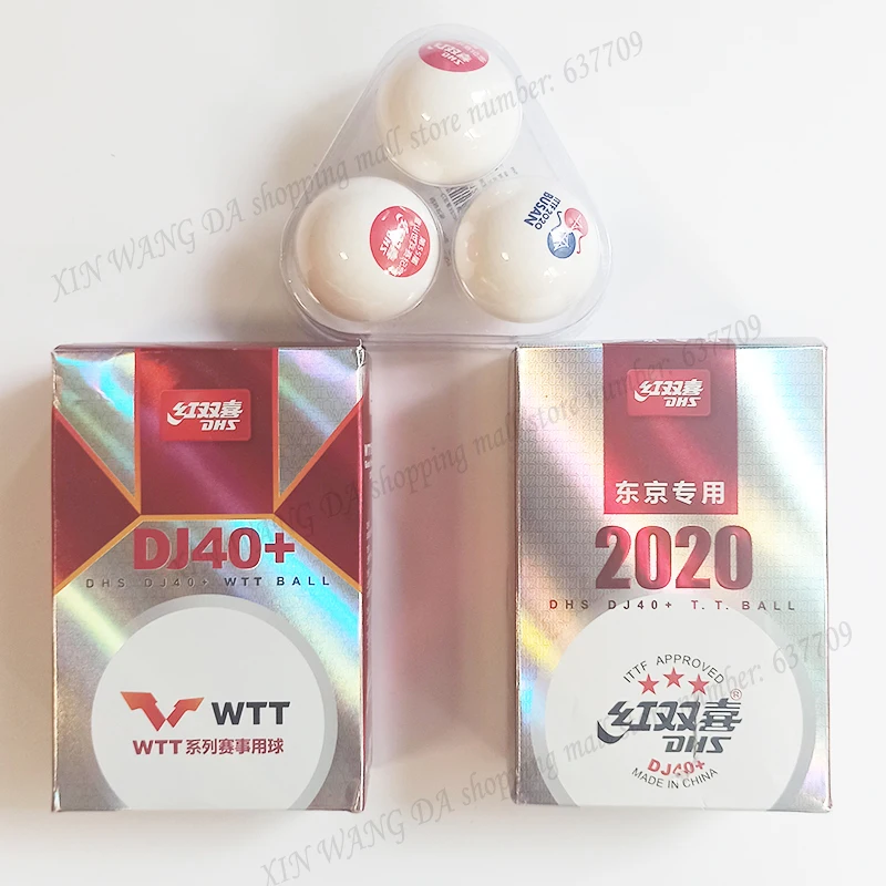 Original DHS DJ40+ 2021 WTT 2020 Tokyo ITTF table tennis ball for table tennis racket ping pong game