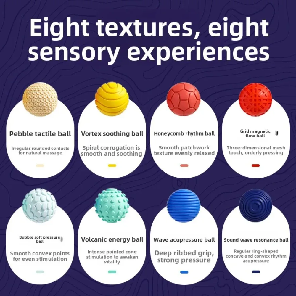 8Pcs/3Pcs Silicone Magnetic Fidget Balls Round Magnetic Attraction Children's Sensory Stone Multiple Textures