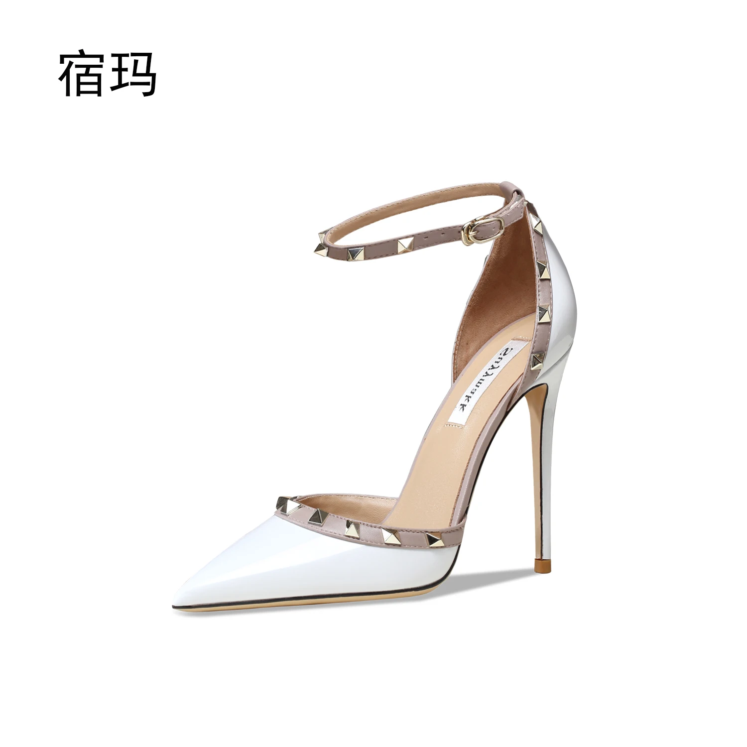 Leather shoes woman 2024 trend Women\'s Sandals Summer Gladiator Ankle Strap High Heels Luxury Rivets Ladies Party Sexy Shoes