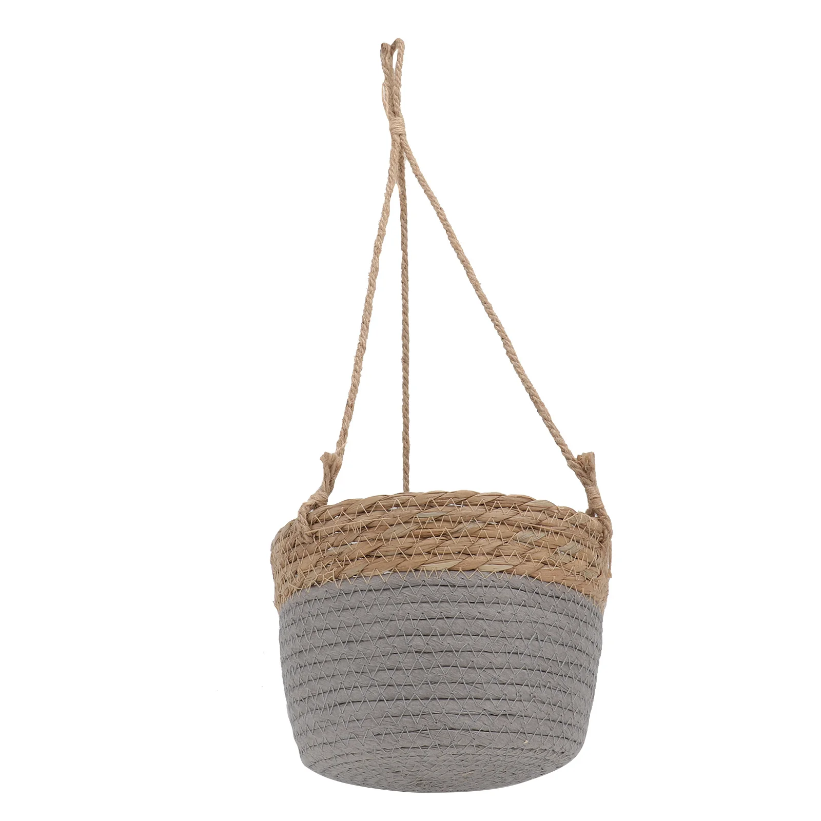 

1Pcs Nordic Handmade Hanging Plant Basket Vintage Straw Woven Flowerpot Durable Wall Hanging Decoration Flower Pot
