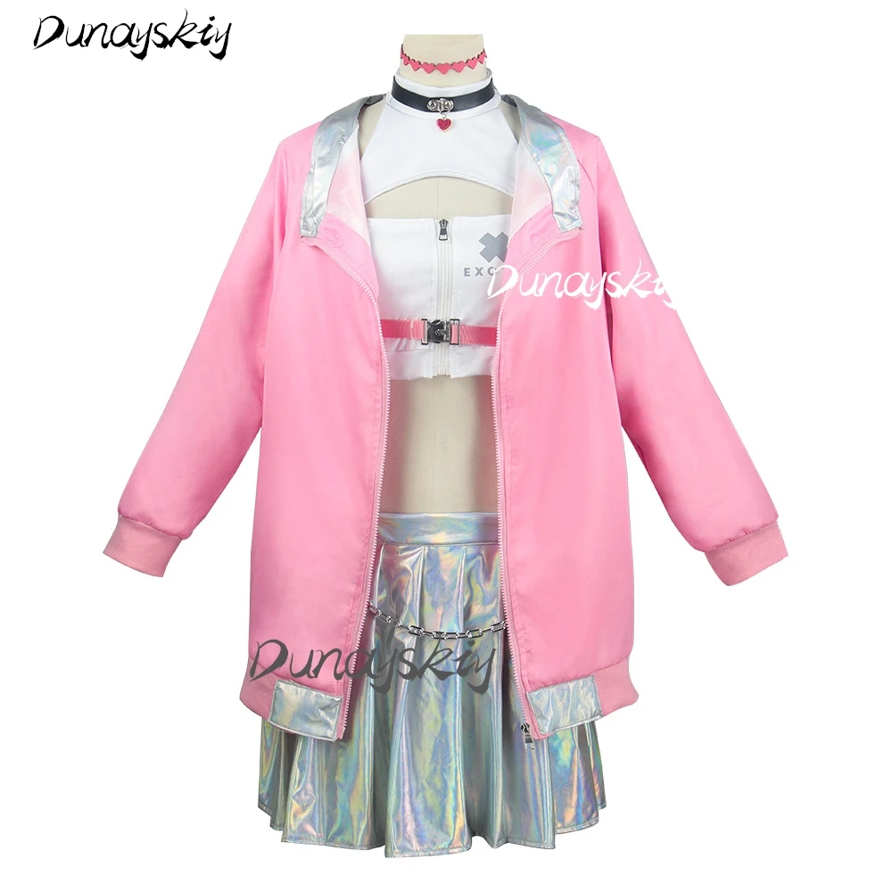 Комплект костюмов для косплея NIKKE Goddess of Victory Viper: милый розовый наряд болельщика, парик, индивидуальный вид в стиле игры