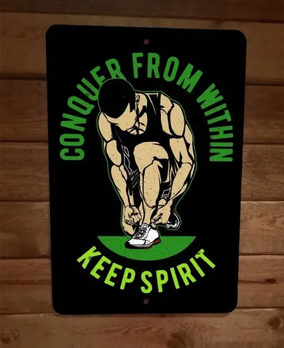 Conquer From Within Keep Spirit Running Track Panneau mural sportif en métal