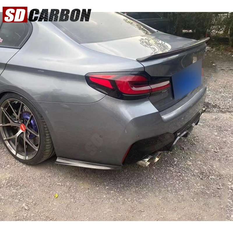 

For BMW 5 Series G30 G38 Carbon Fiber Rear Canard Splitter Diffuser Side Bumper Fins Winglet Flaps Apron Car Accessories