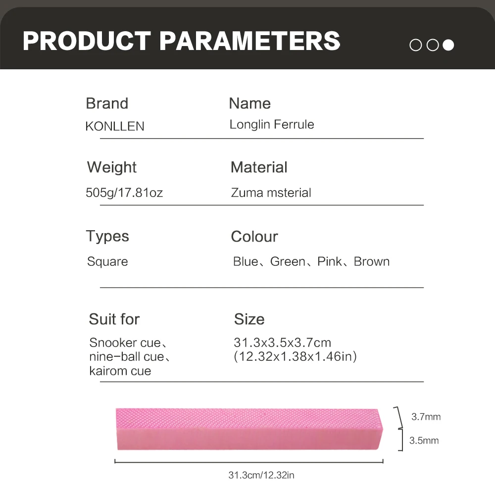 Juma Dragon virola arcobaleno, puntale da biliardo, puntale fai da te professionale e durevole per biliardo Snookercues