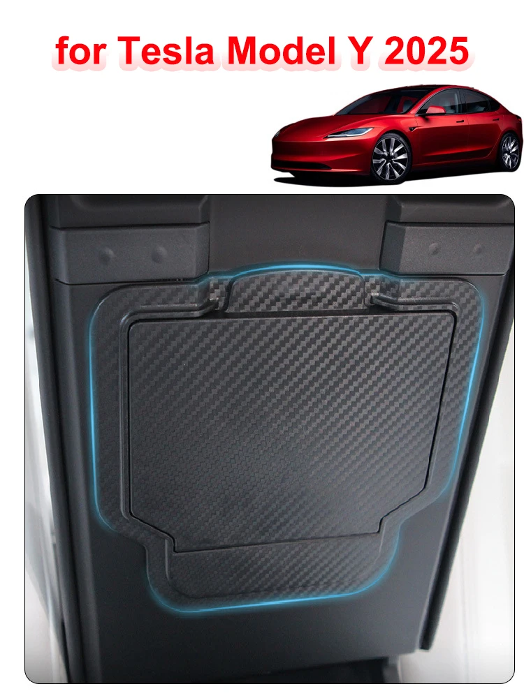 Für Tesla Model Y L Juniper 2026 Mittelkonsolen-Organizer Aufbewahrungsbox Rutschfeste Tassenmatte Armlehnenbox Versteckte Box YL Zubehör – Detail 3