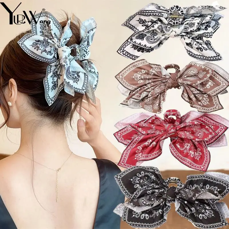 مشبك شعر نسائي 2025 جديد 1 قطعة مخلب شعر القوس المطبوع كل مباراة كبيرة السيدات أغطية الرأس موضة إكسسوارات الشعر للنساء والفتيات #1