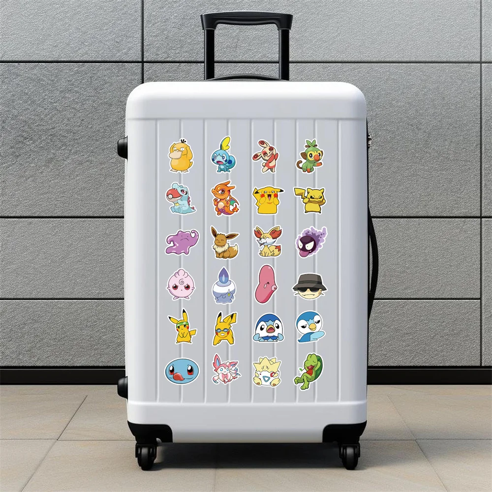 50 Uds dibujos animados Pokemon diferentes personajes juguetes pegatinas decoración ordenador teléfono libro equipaje nevera no repetir pegatinas