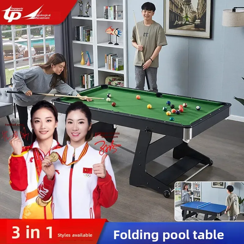 Topology Home Foldable Billiards Table Adult Children 3-in-1 Indoor Multifunctional Billiards Table Tennis Table Parent-Child
