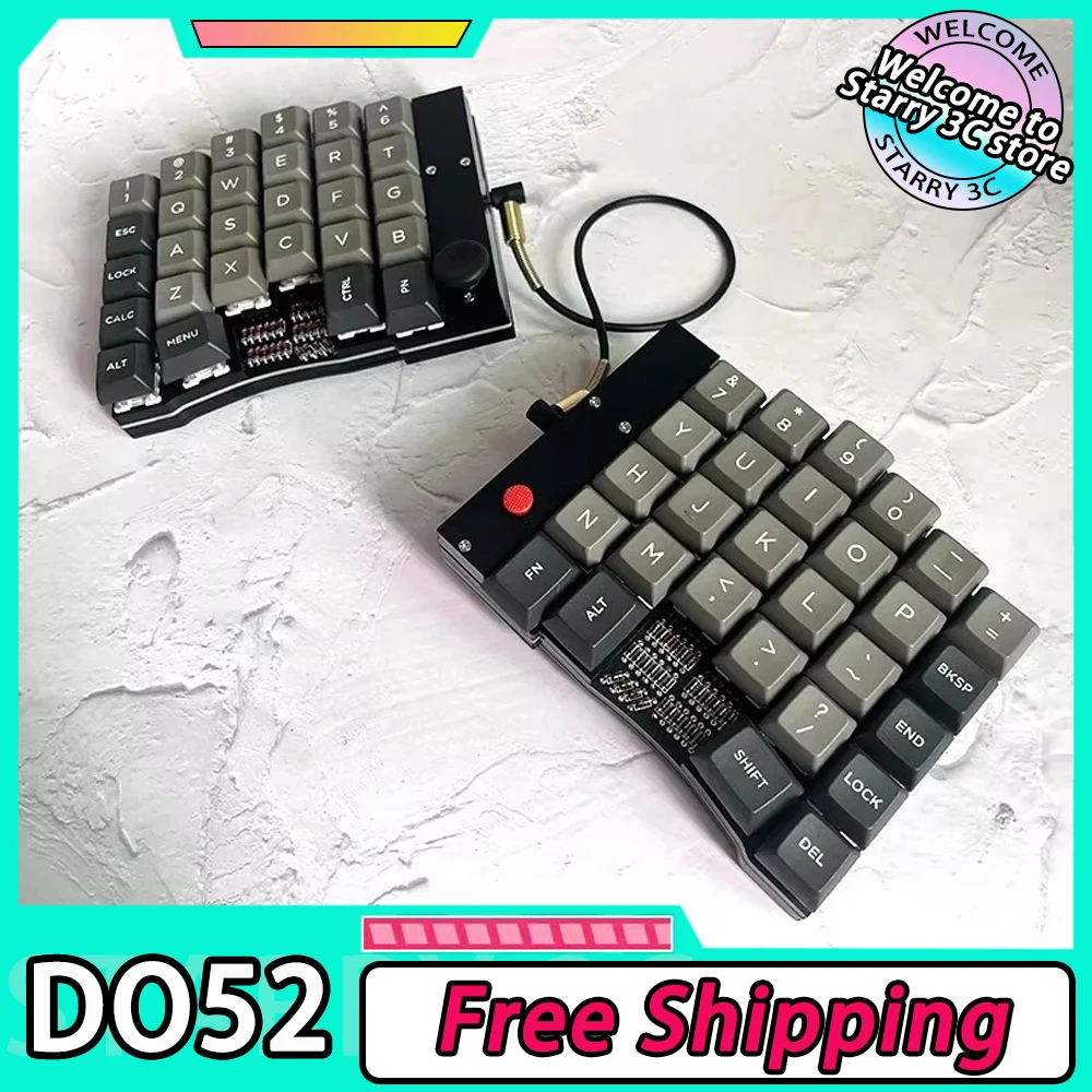 DO52 Split Keyboard DIY Little Red Dot 50/40% Knob Mechanical Keyboards Pointing Rod Think Pad Keyboard Mouse Teclado Gamer Gift