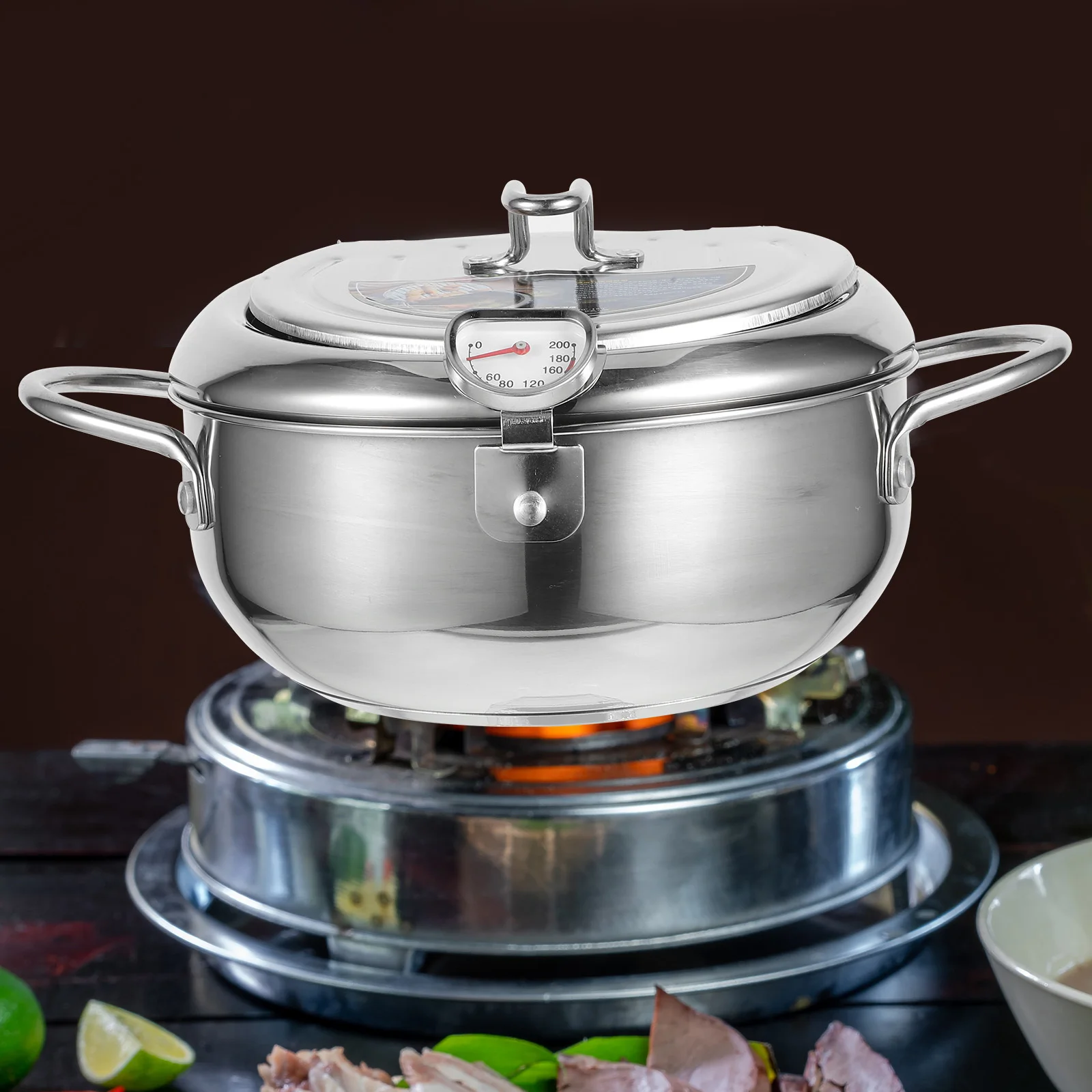 

1Pcs Japanese Style Nonstick Frying Pan Small Size Induction Cooker Deep Fryer Pot Convenient Use Deep Fryer Pot