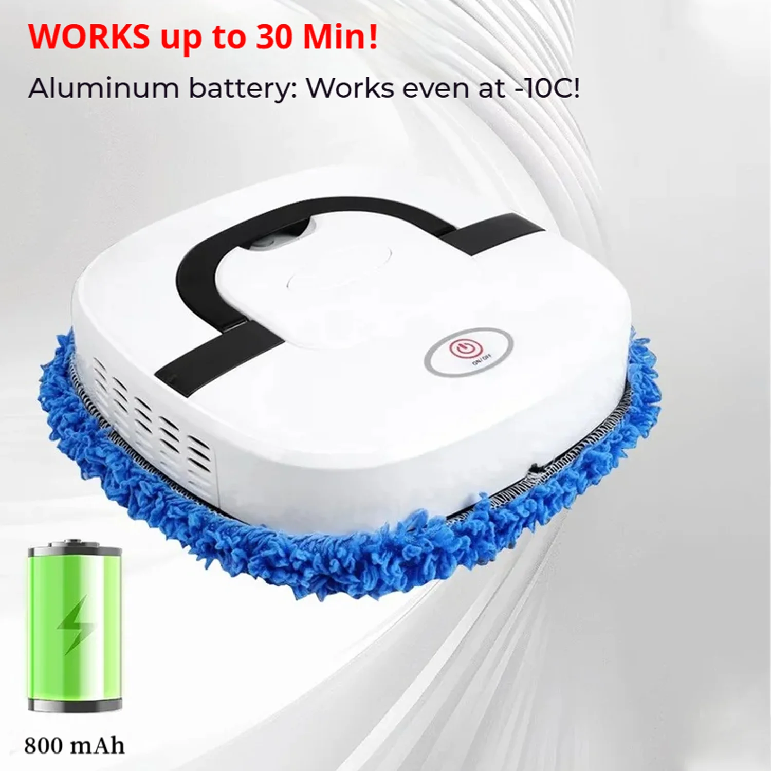 روبوت تنظيف ذكي مع رذاذ وترطيب تلقائي، منظف أرضيات هادئ مضاد للتصادم قابل لإعادة الشحن عبر USB للخشب والبلاط المنزلي