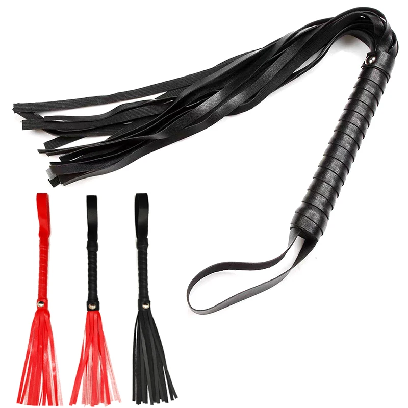 1PCS High Quality Pu Leather Pimp Whip Racing Riding Crop Party Flogger Hand Cuffs Queen Black Horse Riding Whip