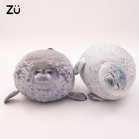 ZU Chubby Blob Seal Pillow Lifelike Stuffed Marine Animal Cute Seal Soft Doll Simulation Seal Kids Toys Birthday Gift