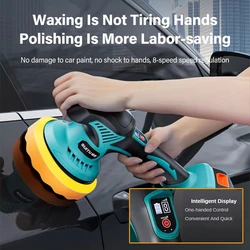 5500RPM Cordless Polisher 8 Gears Rechargeable Car Polishing Machine Electric Rotary Tool For Makita 21V Battery