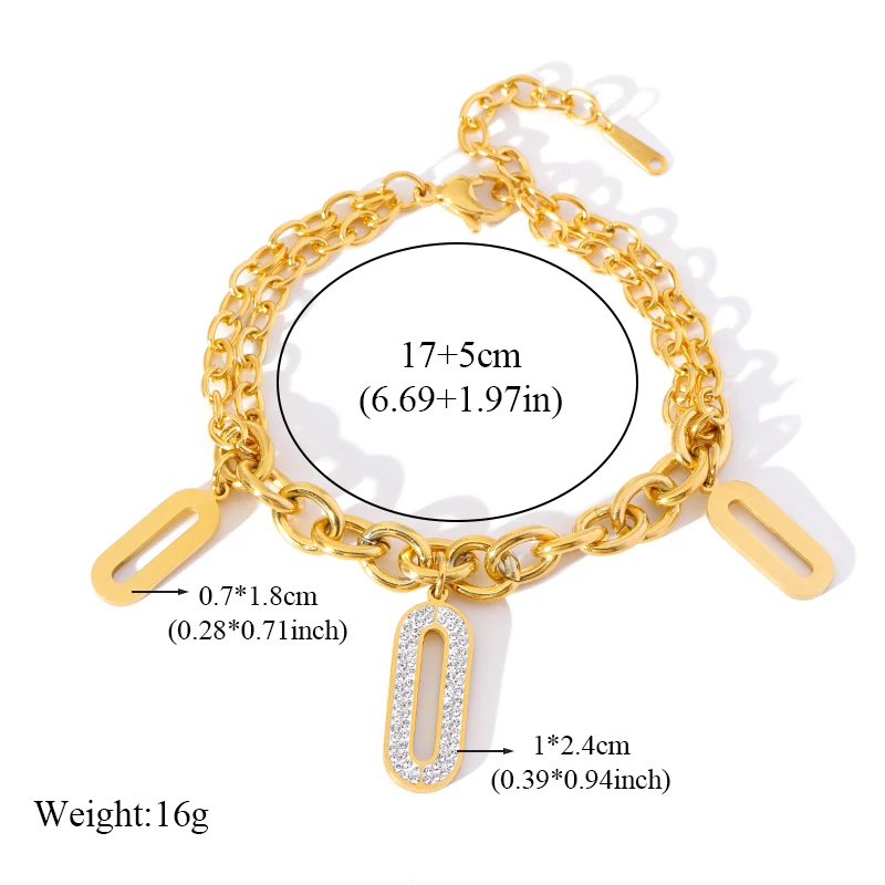 EILIECK Edelstahl Reversibles Herz-Charm-Armband für Damen, Trendiges 18K Vergoldetes Wasserdichtes Armband, Schmuckgeschenk – Detail 9