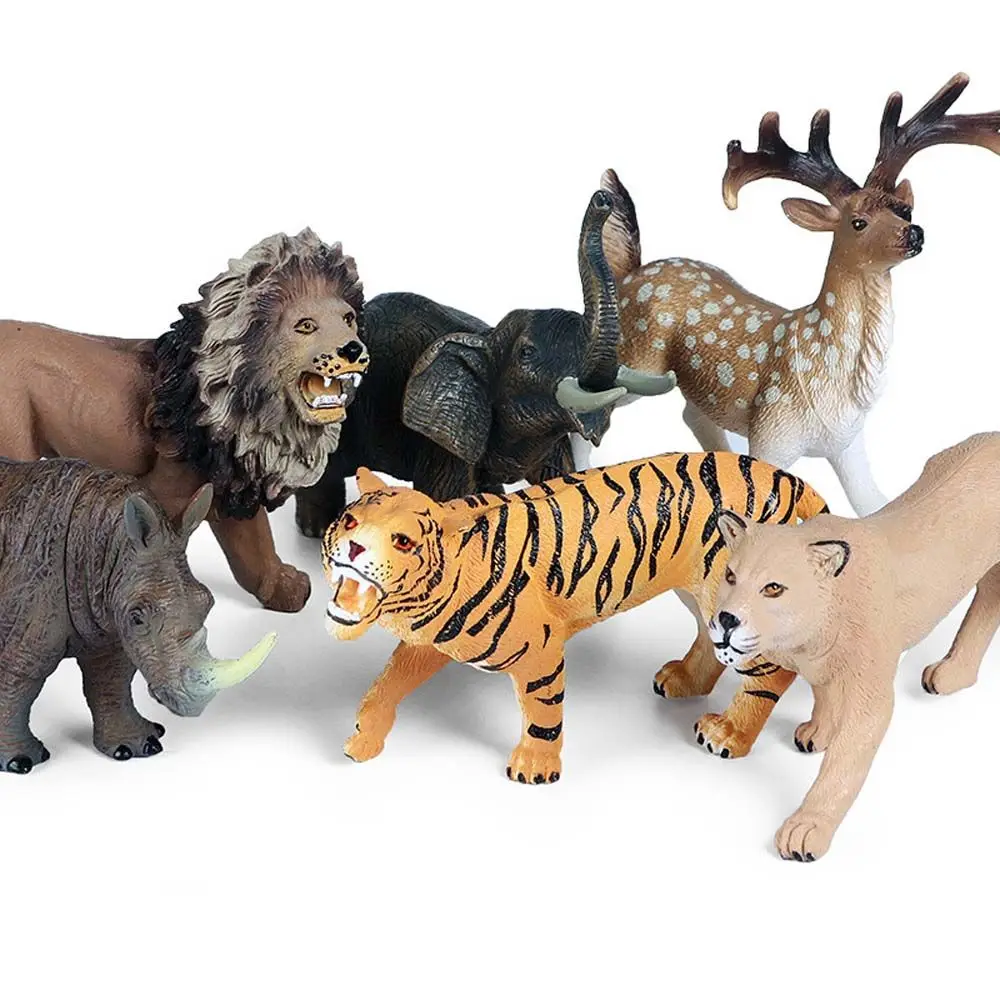 World Wild Educational Deer Cheetah Miniatures Elephant Action Figures Animal Model Kid Toy Children Gift