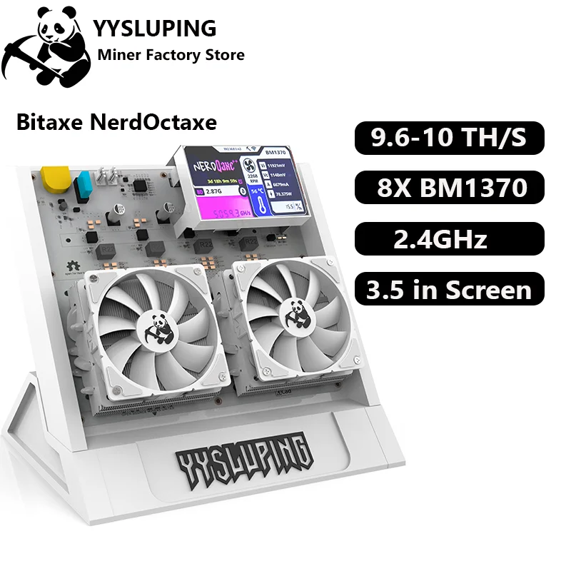

Bitaxe NerdOctaxe 9,6-10 TH/s BTC Miner, 8 микросхем BM1370 ASIC, низкая мощность 16 Дж/1, 160 Вт, 2,4G WiFi с открытым исходным питанием для домашнего добыча