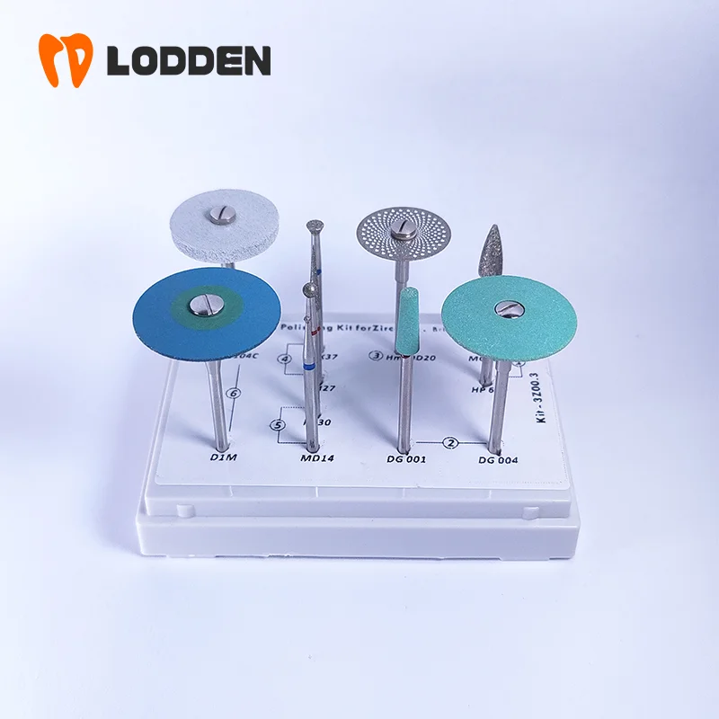 Dental Lab Grinding & Polishing Kit of Zirconia 3Z00.3 Denstistry Drill Bits One-Stop Solution Diamond Burs Disc Polishers Tools