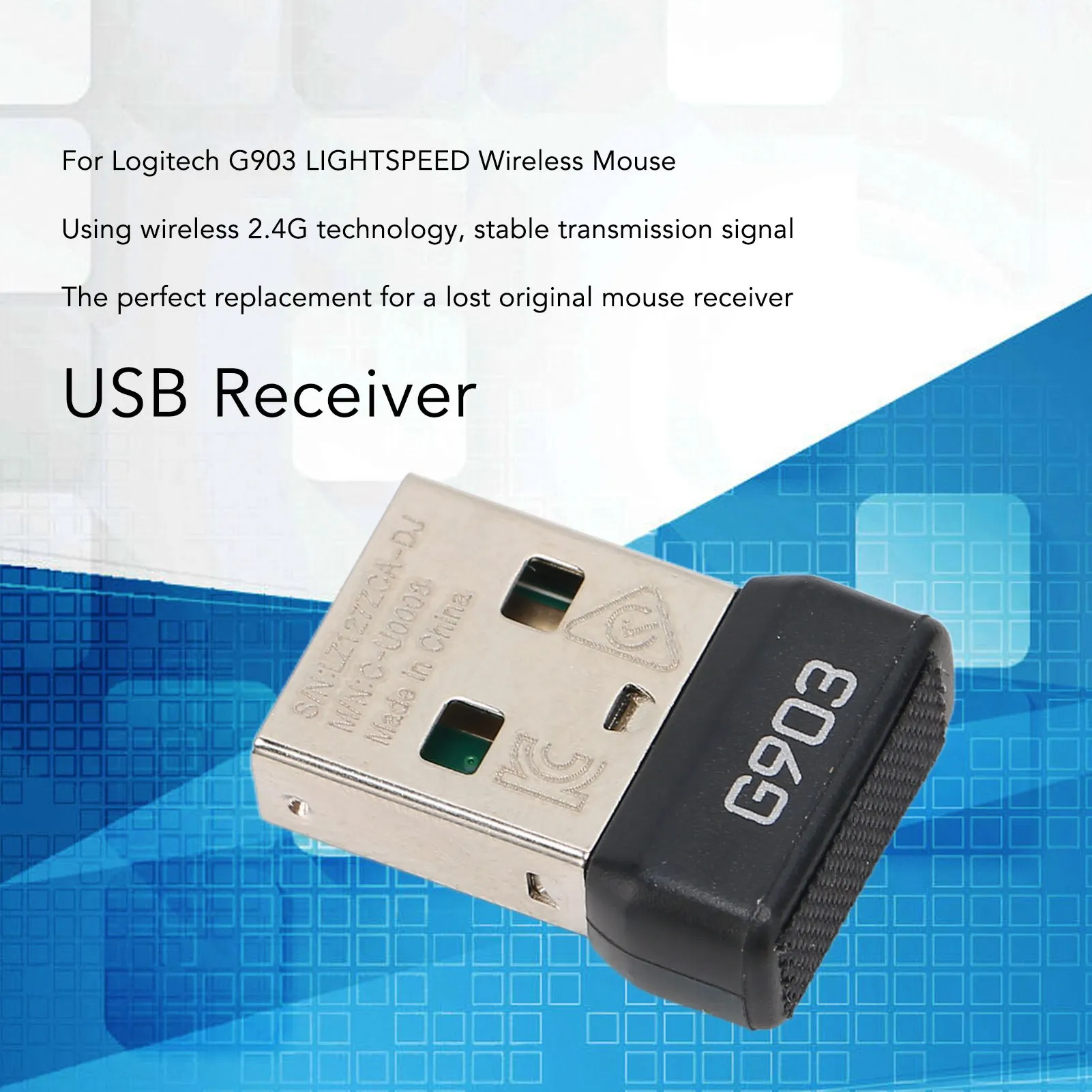 Adaptador do receptor USB para o rato, rato sem fio, substituição para G903, 2.4G