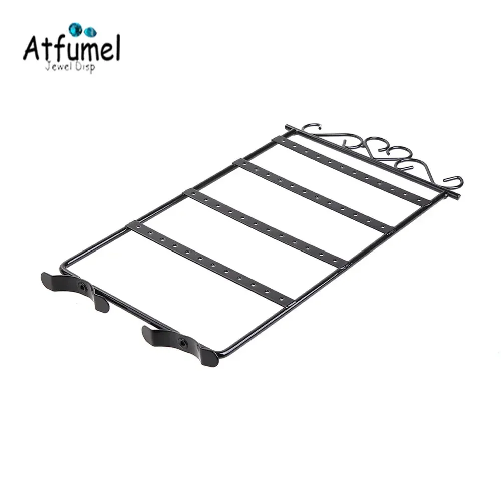 

Metal Earrings Jewelry Display Stand Lady's Room Stud Hanging Rack Bracelet Necklace Holder 24 Pairs Earring Organizer Stand