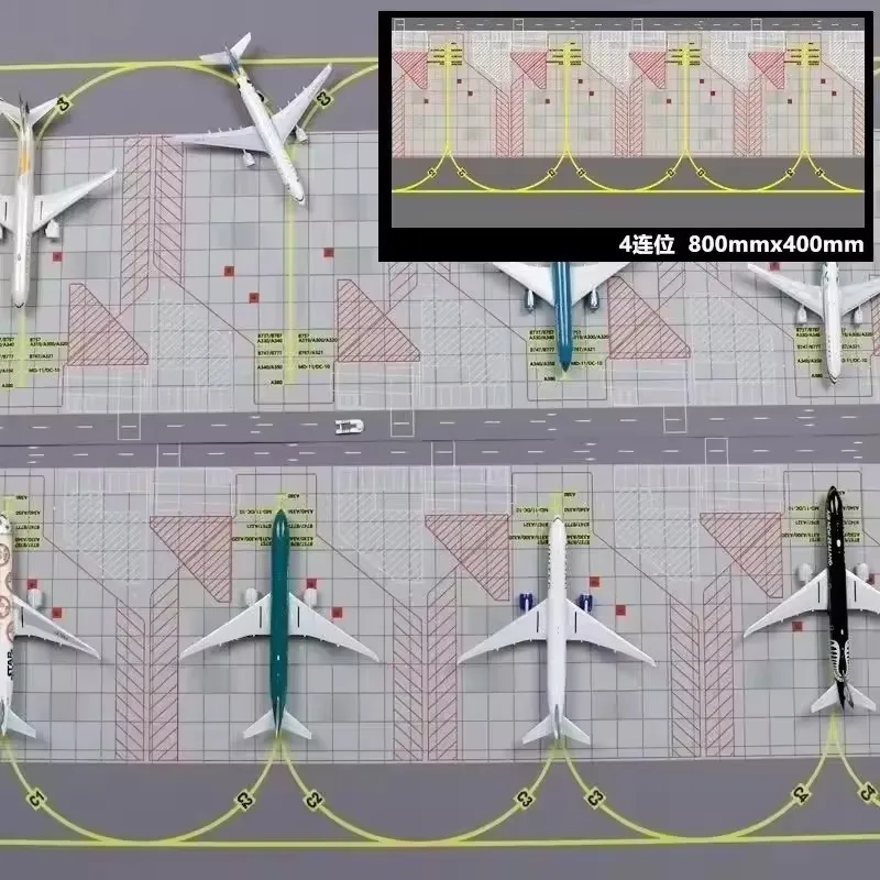 1:400 almofada de pista de aeroporto para boeing b777/airbus a380 avião de aviação posições de estacionamento no avental cena de aeroporto