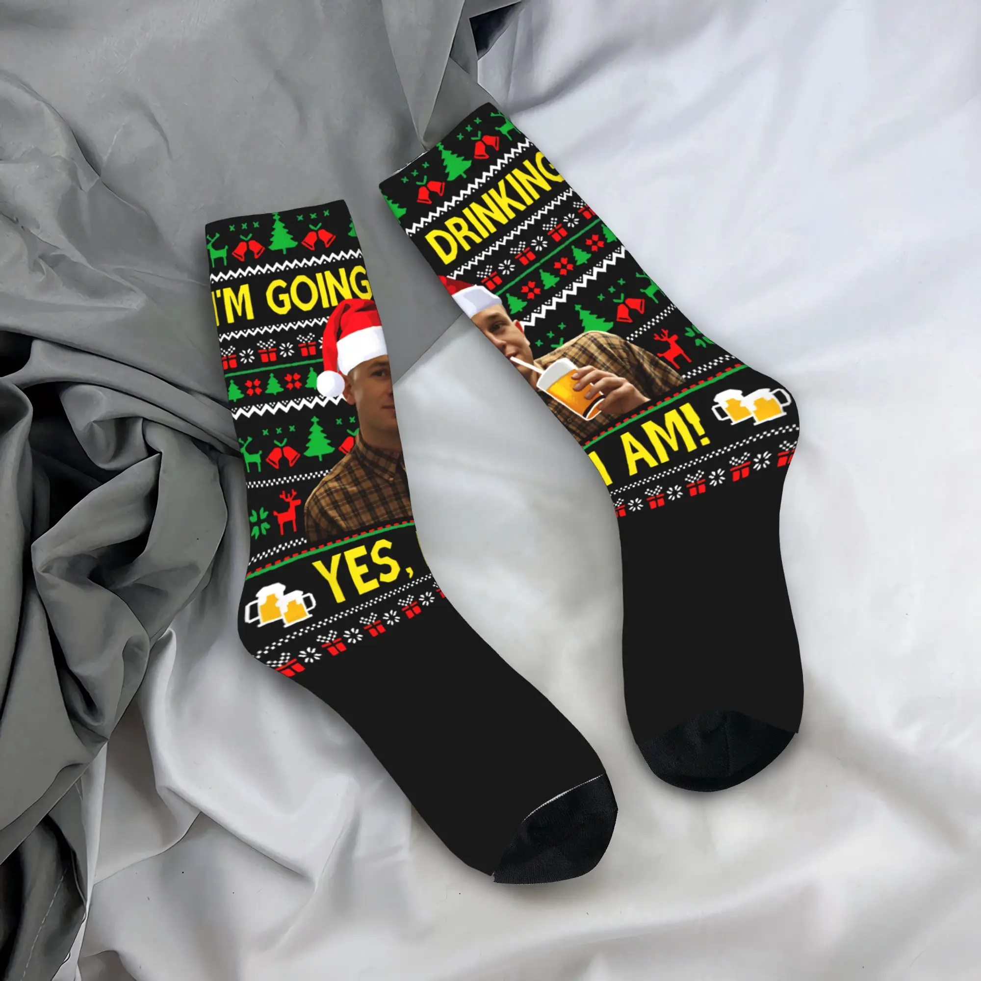 تشارلي هونام إد جين عيد الميلاد أنا الذهاب شرب جوارب موضة الجوارب الكبار الرجال جوارب عالية الجودة الربيع عدم الانزلاق الجوارب #1