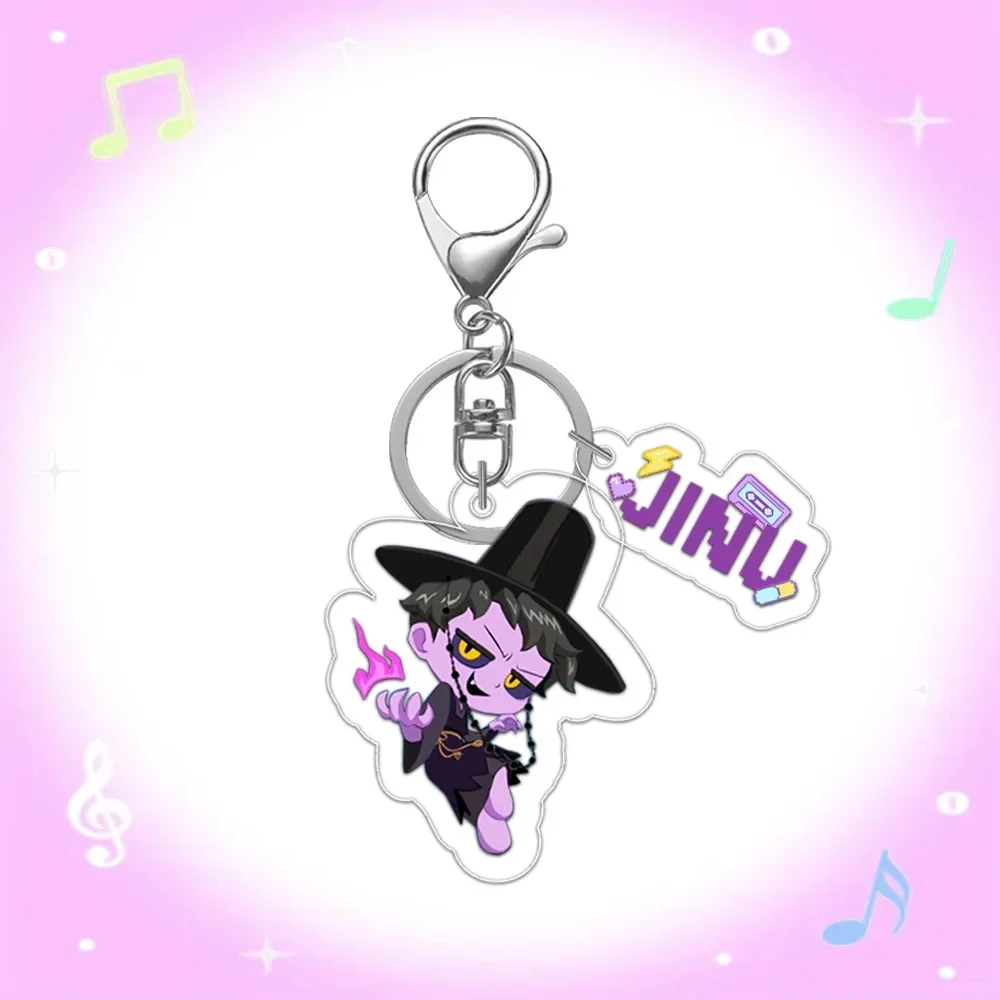 New Arrival Kpop Demon Hunters Keychain Hot Selling Anime Keyring Sold My Soul Theme Rumi Zoey Jinu Mira Accessories for Bags