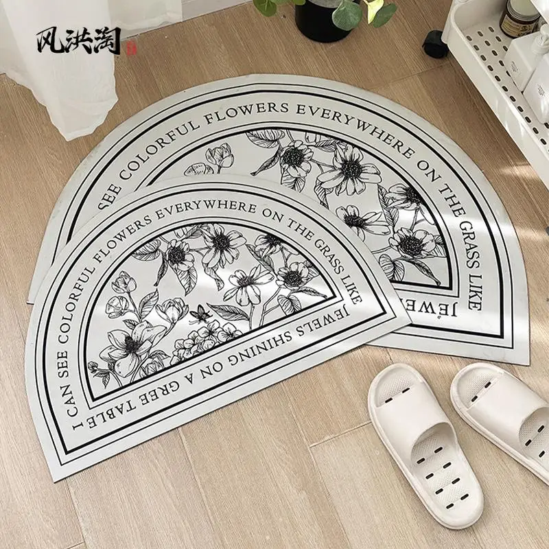 

Впитывающий нескользящий быстросохнущий коврик для ванной комнаты, для дома, для туалета, придверный коврик, ковер для ванной, современный стиль, машинное плетение, растительный дизайн