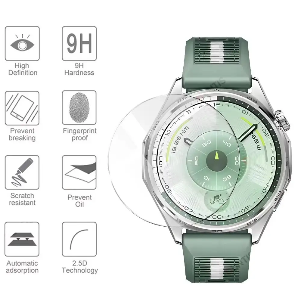 6Pcs HD Clear 9H Tempered Glass Full Coverage Easy Install Hydrogel Film for Huawei Watch GT6 46mm / Pro 46mm / 41mm