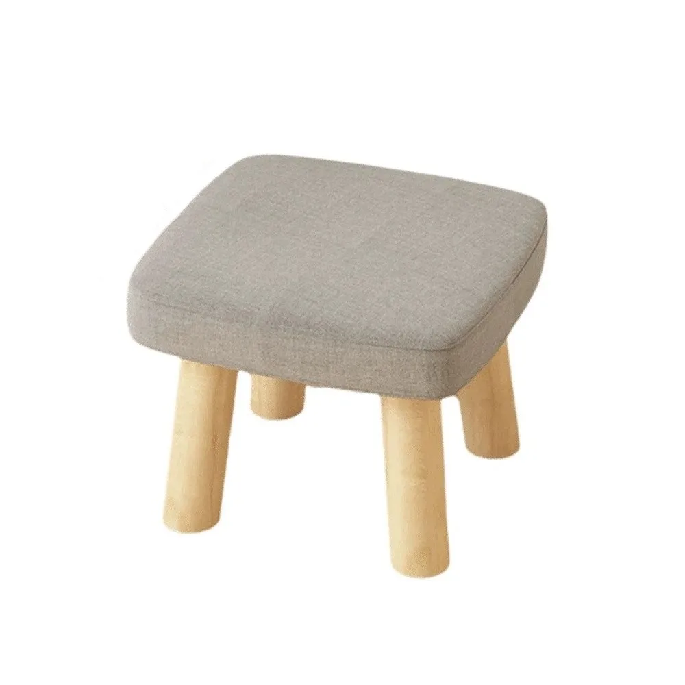 Soft Solid Wood Small Foot Stool Non-Skid Wear-resistant Shoe Changing Chair Thickened Sponge Cushion Comfortable