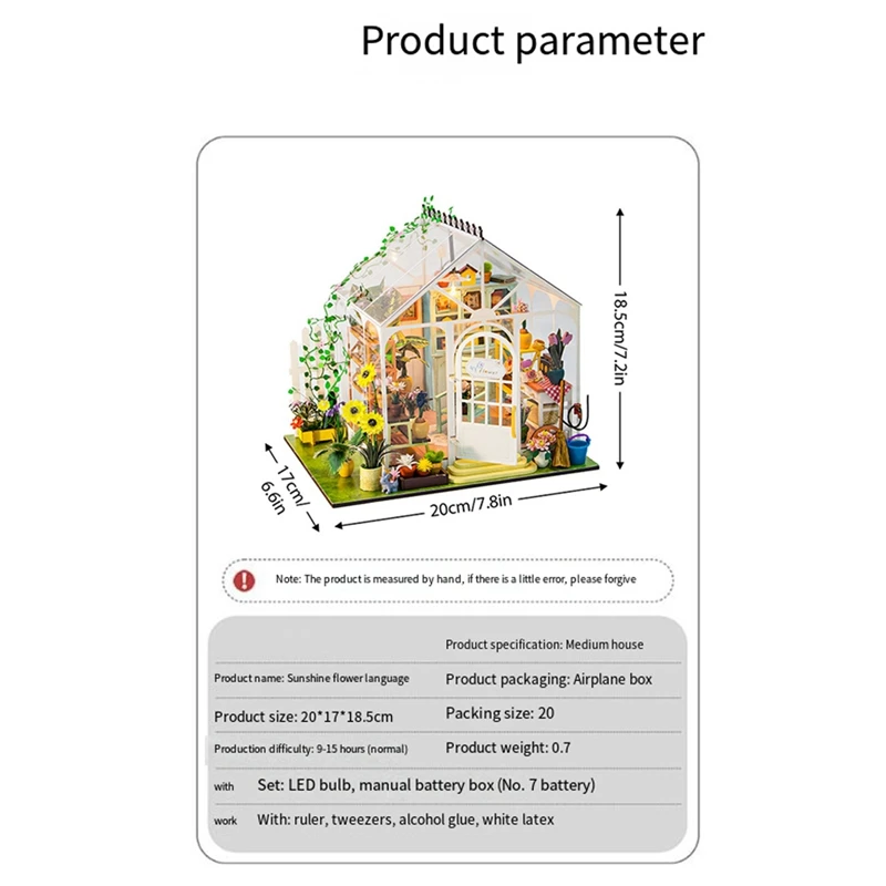 DIY Garden House Book Nook Shelf Insert Miniature Building Kits Wooden Doll House Flower Garden Room Bookshelf B-ABAM
