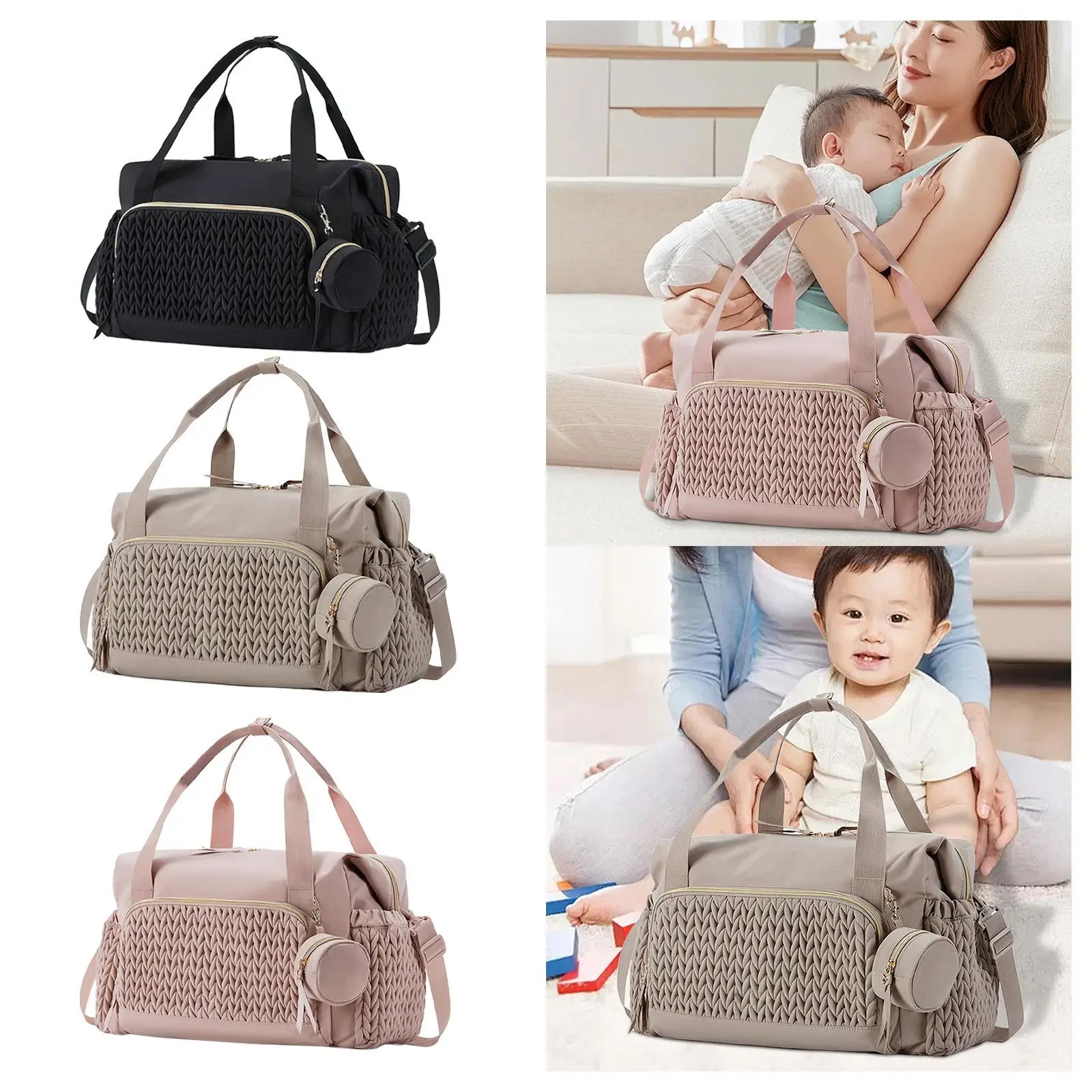 Diaper Bag Large Stylish Nursery Storage Bag Hospital Bag Mommy Shoulder Bag Maternity Bag for Travel Work Nurses Mommy Teachers