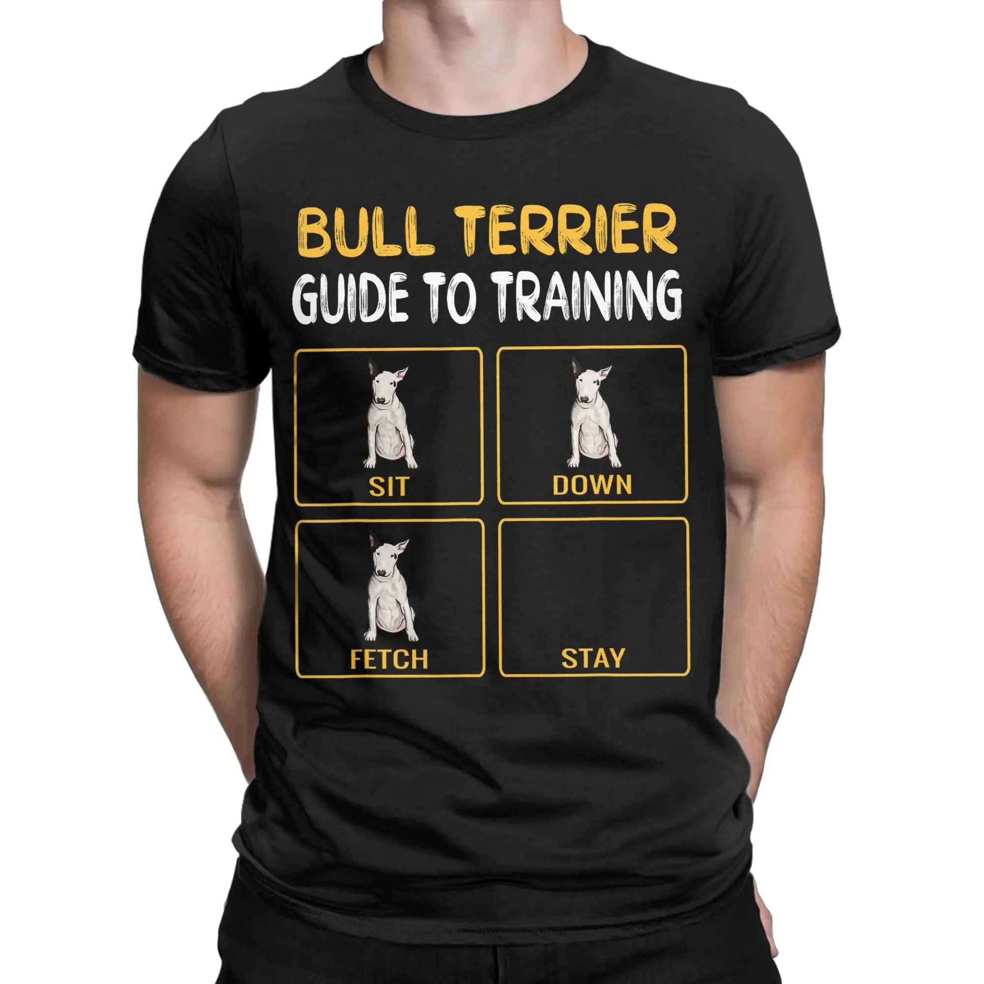 Men Women T-Shirt Funny Bull Terrier Guide to Training Dog Crazy Pure Cotton Tee Shirt Short Sleeve  T Shirt Crew Neck Clothes