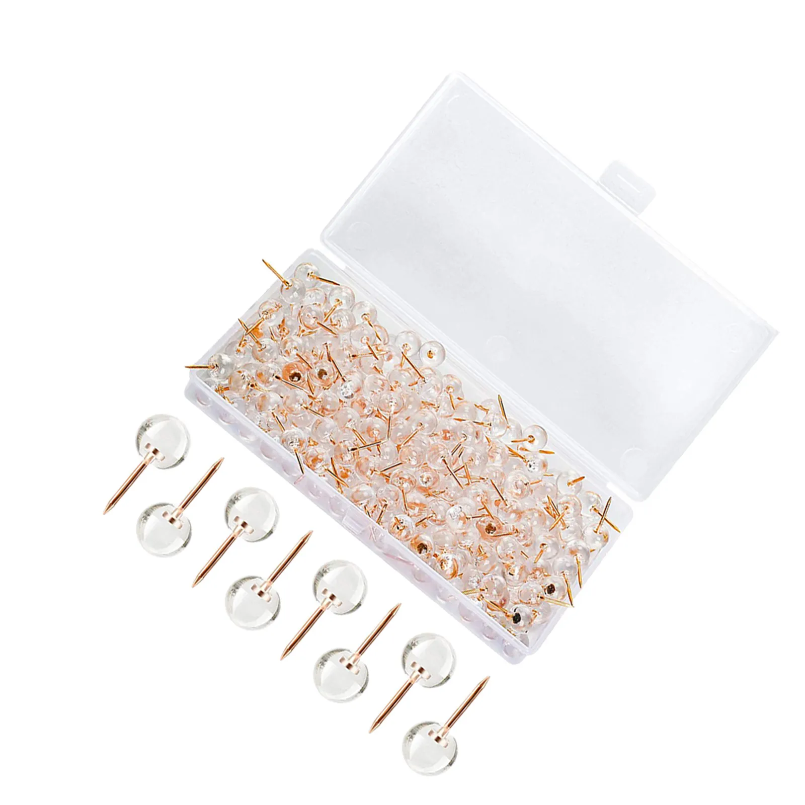 50pcs Transparent Pushpin Sofa Nail Thumbtack Tacks Cute Round Head Mini Decorative Jumbo Plastic Metal Multi-Function