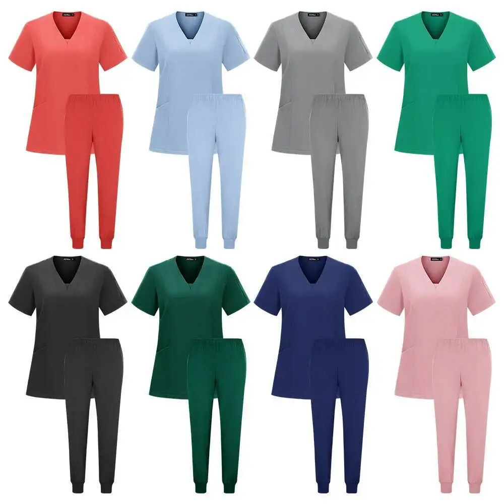 Chirurgische uniformen Vrouw scrubset Medische verpleegster Schoonheidssalon Werkkleding Scrubs Topbroek Spa Arts Verpleging Klinisch pak