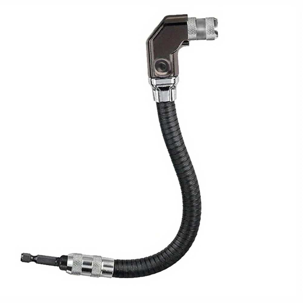 

90° Right Angle Drill Adapter 6.35mm Connector Flexible Shaft Extension 30cm Stainless Steel Drill Tool Woodworking Electric