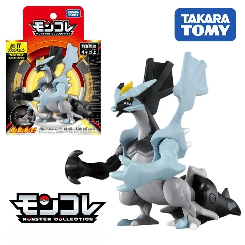 En stock, Takara Tomy Tomica Pokemon Pocket Monster Collection MonColle ML-11 Black Kyurem, figura de anime, juguete, adorno de escritorio, regalo