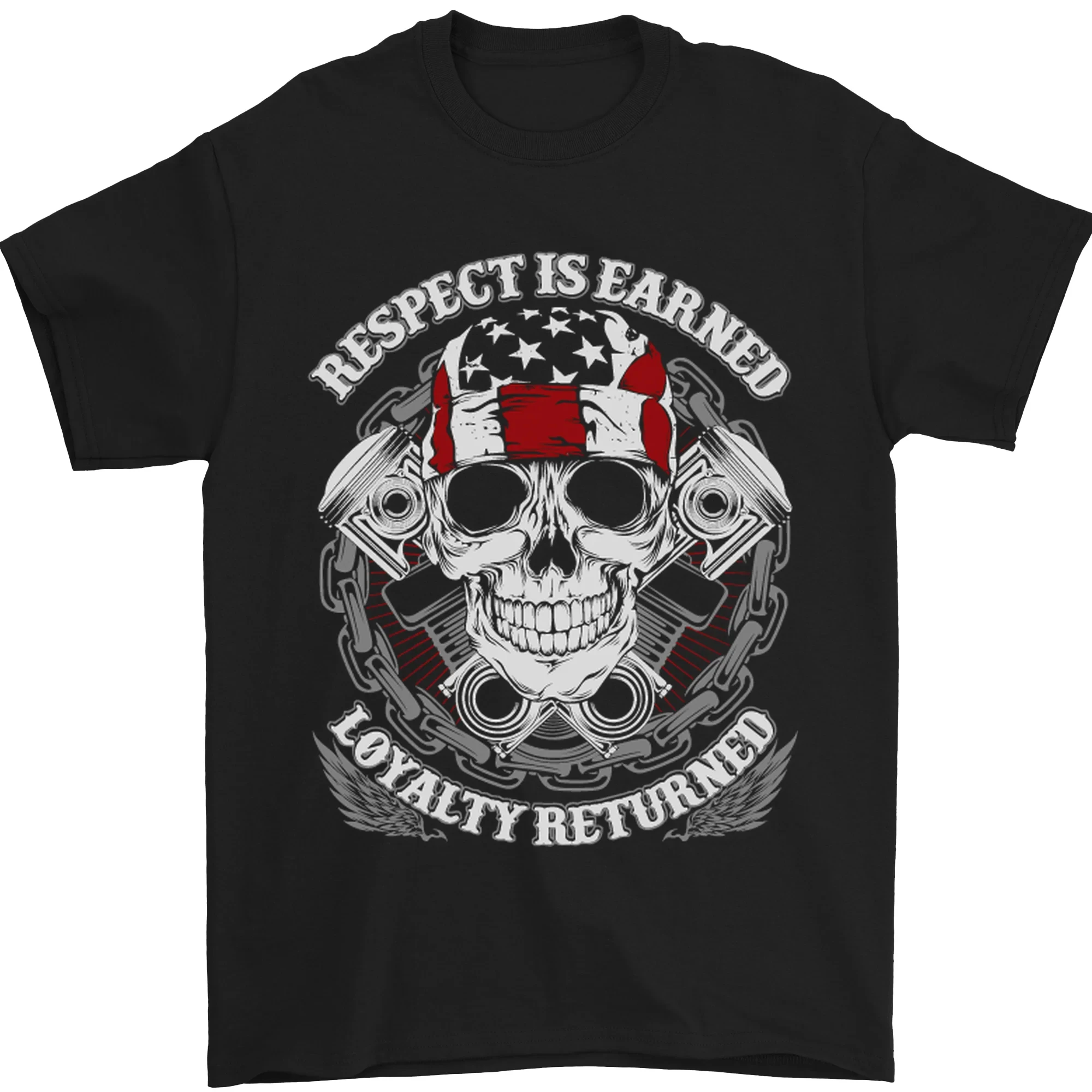 

Respect Earned Motorbike Motorcycle Biker Mens T-Shirt 100% Cotton