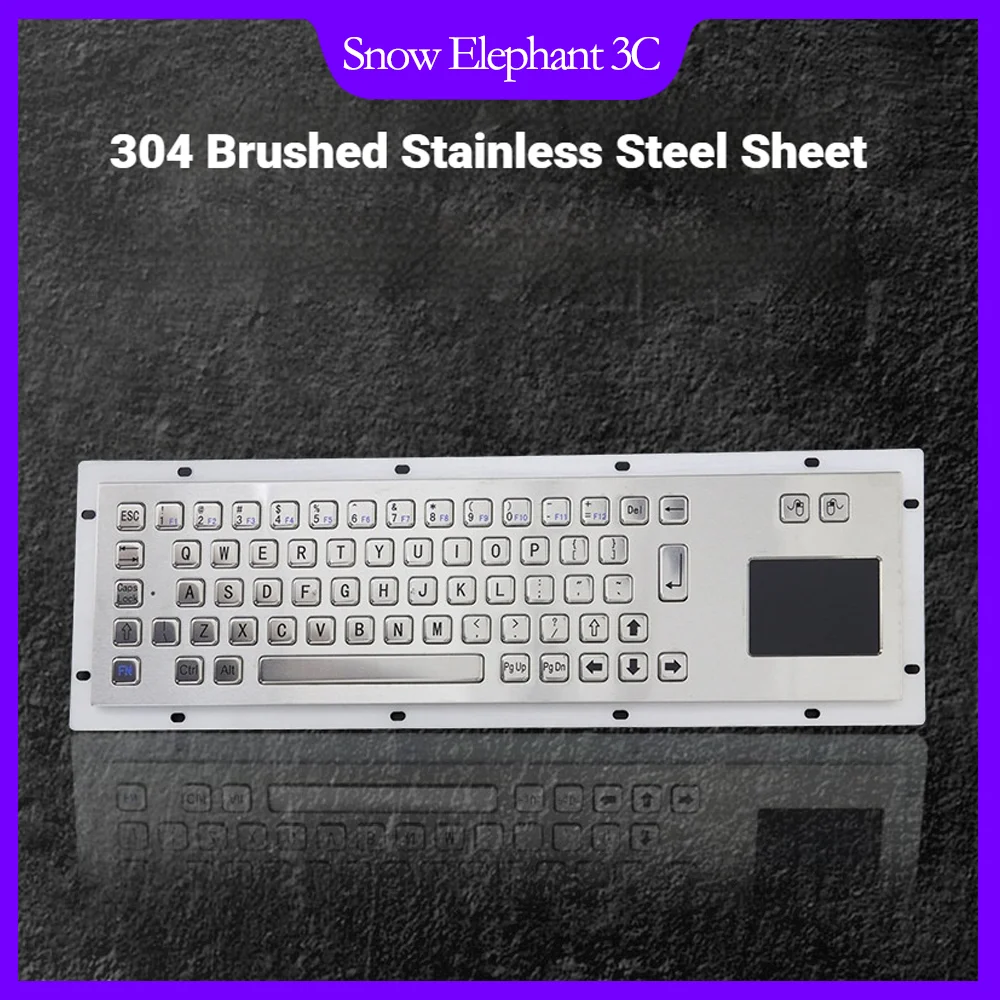 Industrial Metal Keyboard Waterproof, Dustproof, Corrosion-Resistant Durable and Rugged Embedded Design 304 Stainless Steel
