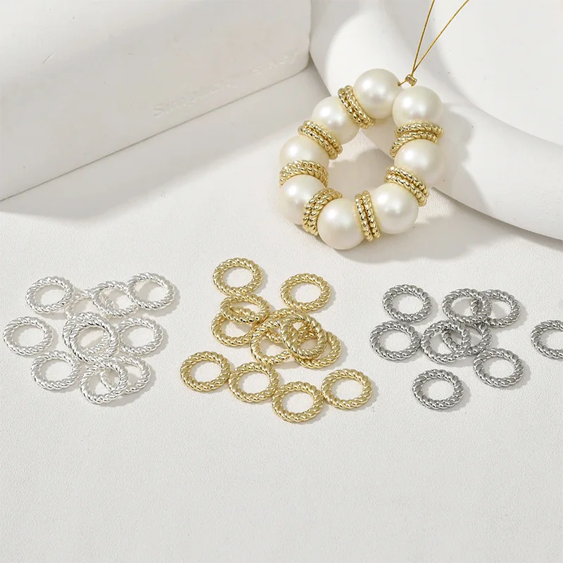 14k Gold Color-preserving Closed-mouth Twist Twist Circle Spacer Connecting Ring DIY Bracelet Necklace Earrings Beaded Material