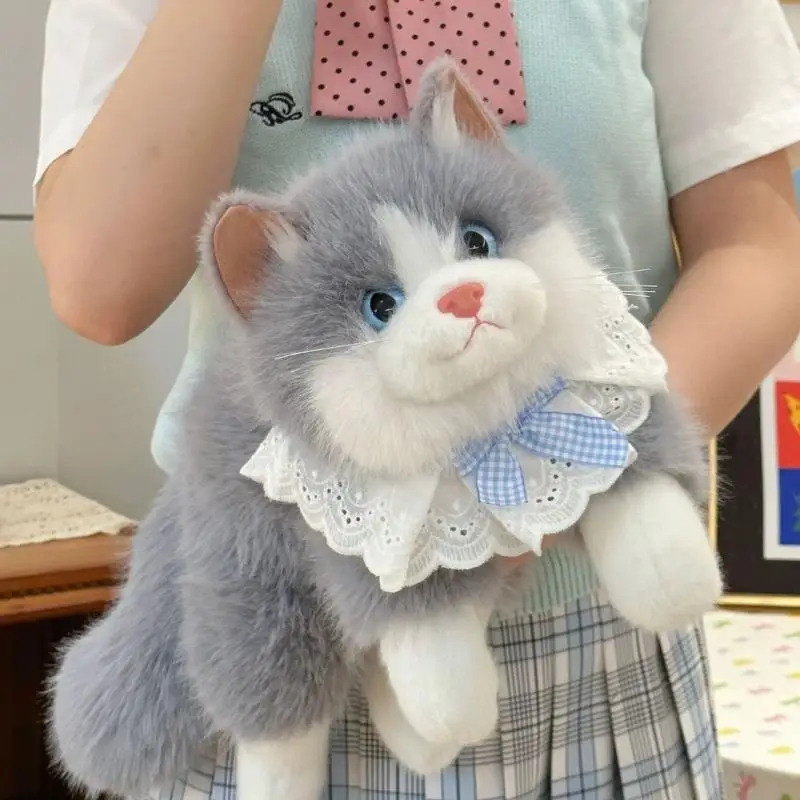 

Мягкая плюшевая игрушка-кошка Рэгдолл с голосом, имитация, мягкая игрушка-кукла для подарков и праздничного декора