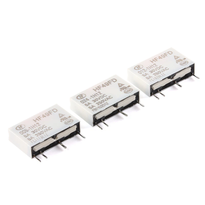 10Pcs/5pcs 100% NEW HF49FD-005-1H11 HF49FD-012-1H11T HF49FD-024-1H12T HF49FD-005 012 024 1H11 1H12 5A HF49FD Relay 5V 12V 24V DC