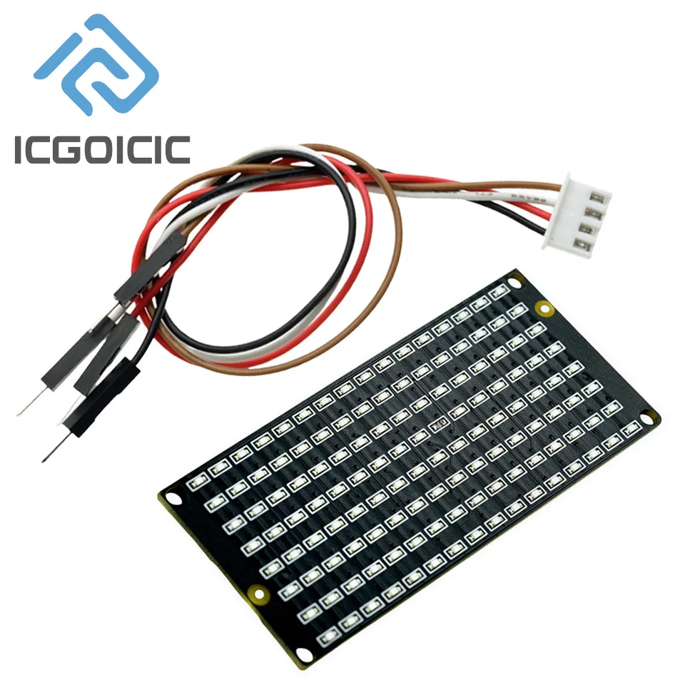 Módulo de exibição de matriz LED 8*16 – Interface I2C, 3,3 V ~ 5 V para projetos DIY Arduino, Micro:bit e Raspberry Pi