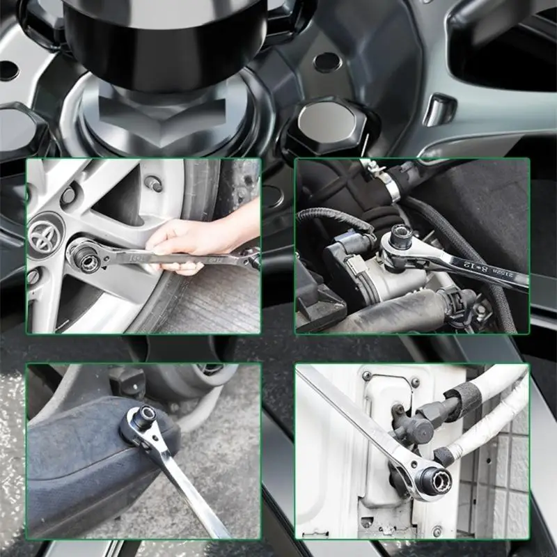 Multisize Ratcheting -Schraubenschlüssel -Doppel -Design -Design für Mechanik -DIY -Projekte Y4QC