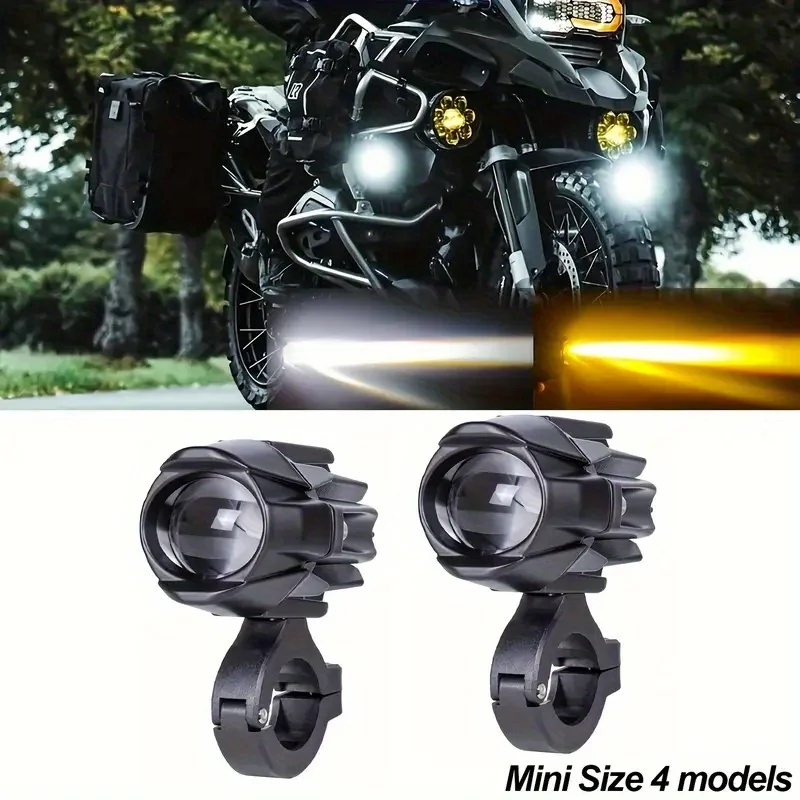 LED Motorcycle Work Lights Pods light ,dual Color (Yellow And White) Offroad light fog lights for Dirt Bike truck DC12V-24V
