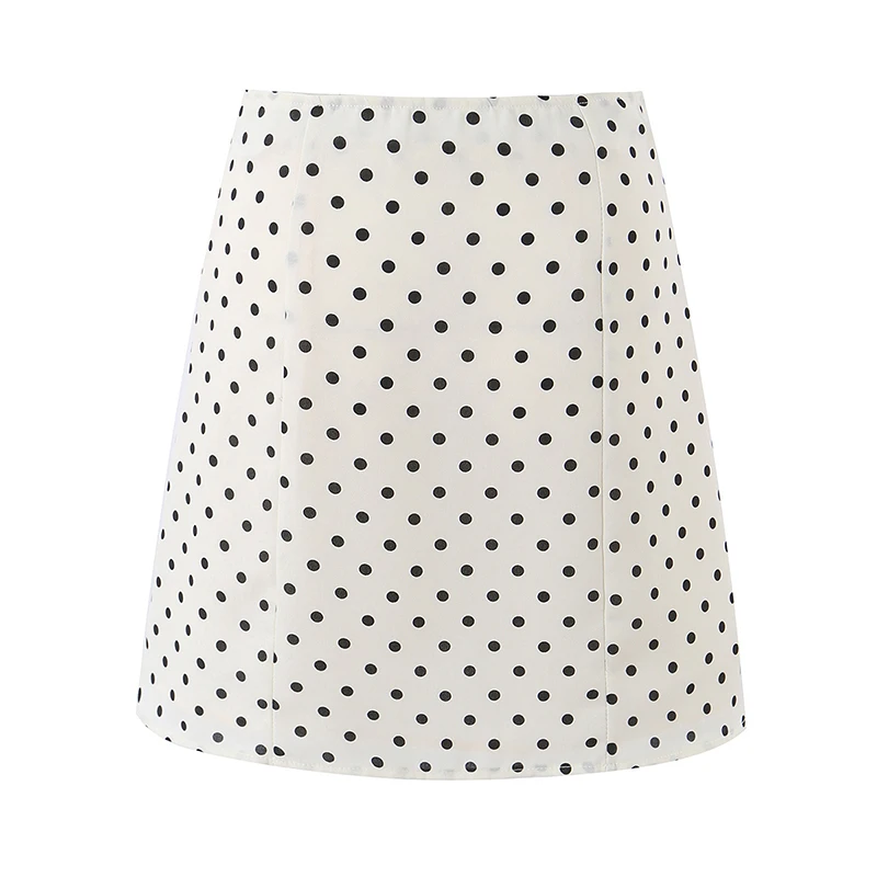YENKYE New 2026 Women's Polka Dot Mini Skirt High Waist Button Front A-Line Versatile Casual Summer Short Skirts