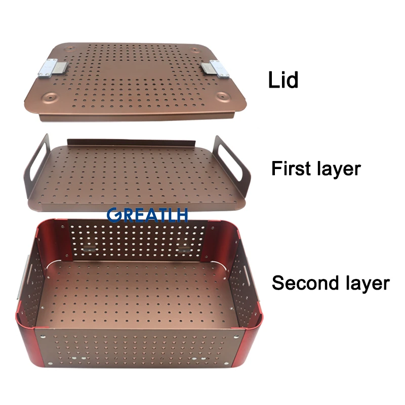 Imagem -05 - Greatlh-alumínio Alloy Desinfecção Bandeja Esterilização Case Camadas Duplas Esterilização Box