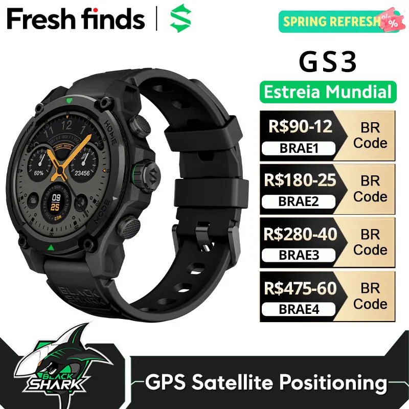 [world-premiere]blackshark-gs3-smart-watch-global-version-143-amoled-display-gps-satellite-positioning-21-day-life-5atm