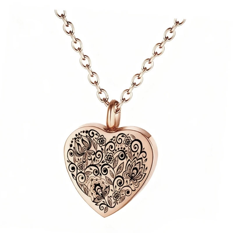 Elegant Pet Memorial Cremation Jewelry Necklace Heart Urn Pendant for Loss Pet and Families Ashes Furs Keepsakes
