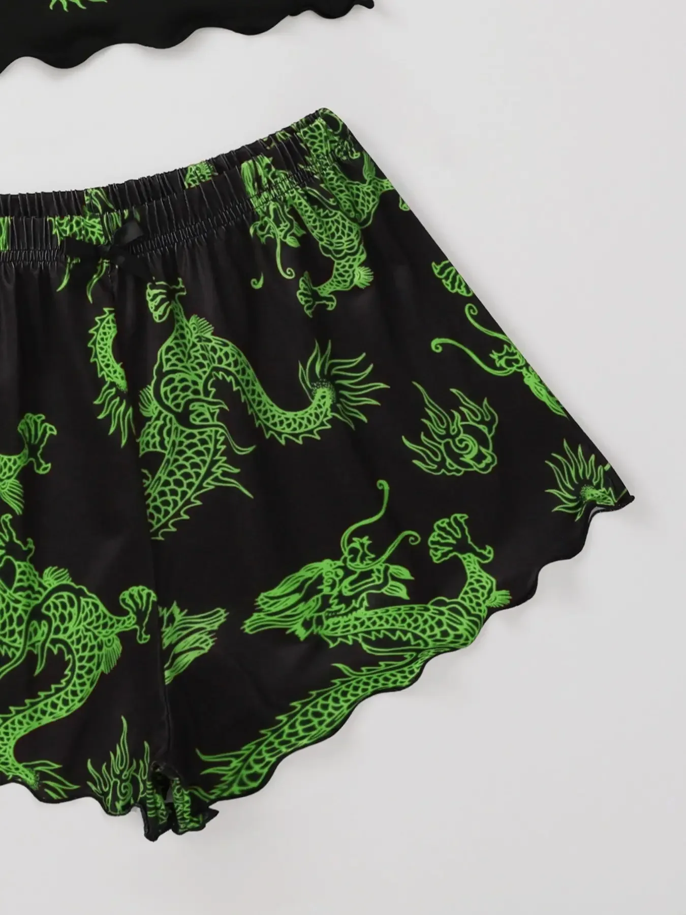 Sexy Nachtwäsche Frauen gedruckt Drachen weste Neck holder Top Shorts Leoparden muster Pyjama Homewear Anzug Damen Nachtwäsche Lounge wear – Detail 5
